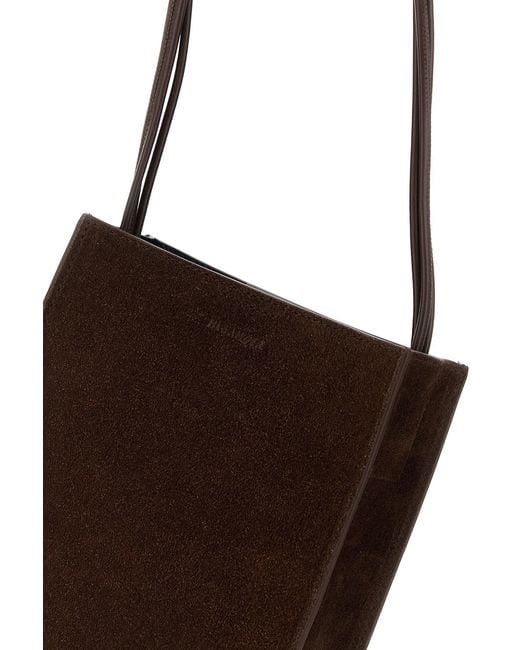 Jil Sander Brown Suede Small Tangle Shoulder Bag for men