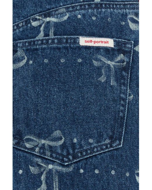 Self-Portrait Blue Bow Print Jeans