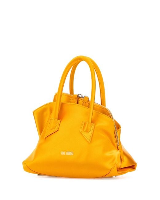 The Attico Yellow Satin Mini La Passeggiata Handbag