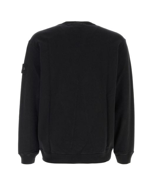Stone Island Black Slate Stretch Cotton Sweatshirt for men
