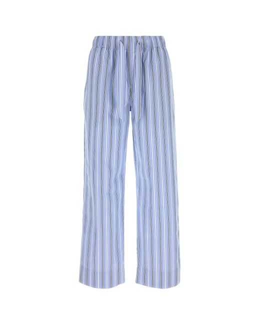 Tekla Blue Embroidered Poplin Pyjamas Pant for men