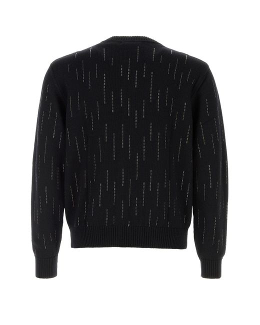 Cardigan in lana nera di Ernest W. Baker in Black da Uomo