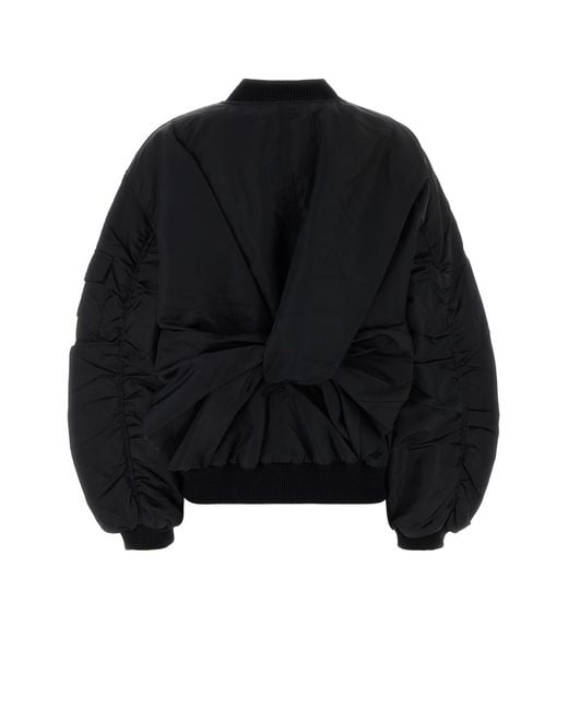 CECILIE BAHNSEN Black Nylon Bomber Jacket