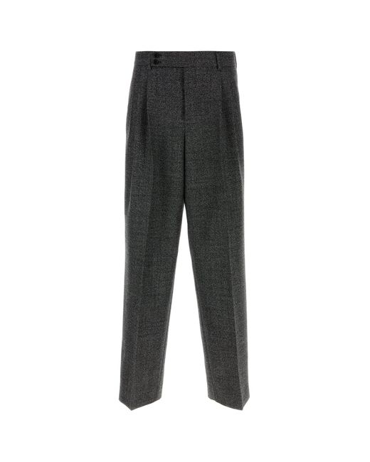 Dolce & Gabbana Black Two-tone Wool Pant for men