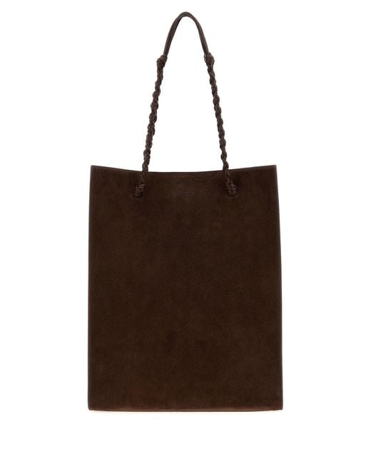 Jil Sander Brown Chocolate Suede Tangle Shopping Bag