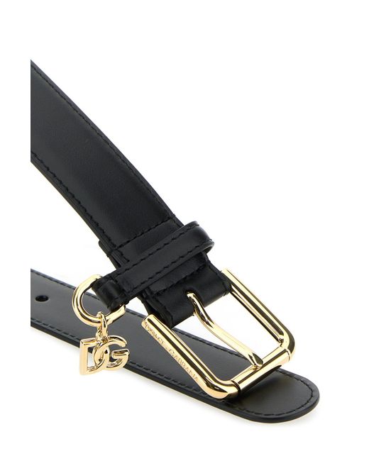 Dolce & Gabbana Black Leather Belt