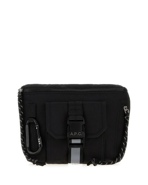 A.P.C. Black Fabric Banane Belt Bag for men
