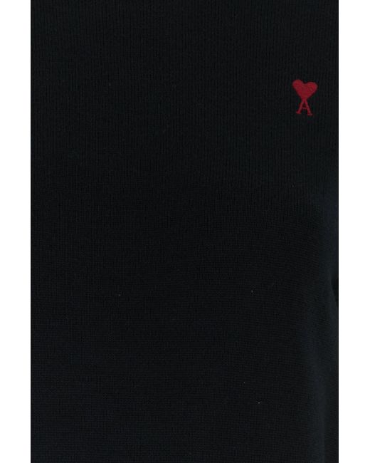 AMI Black Ami Wool Sweater