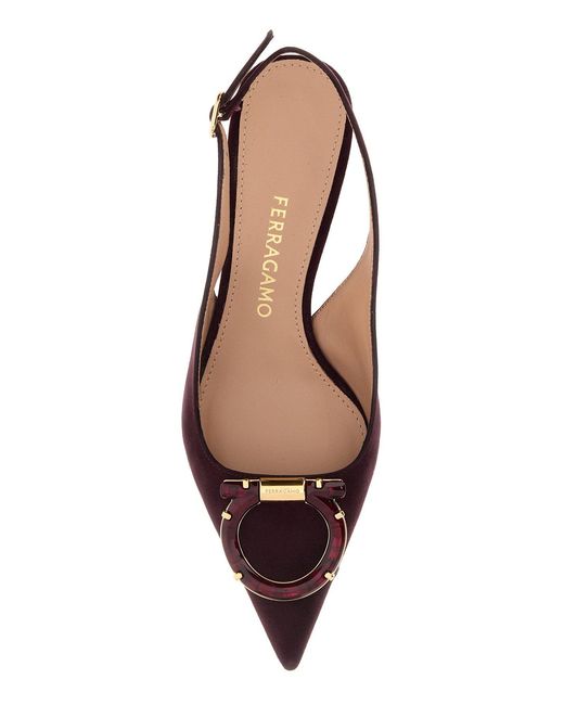 Ferragamo Brown Salvatore Aubergine Suede Sara 40 Pumps