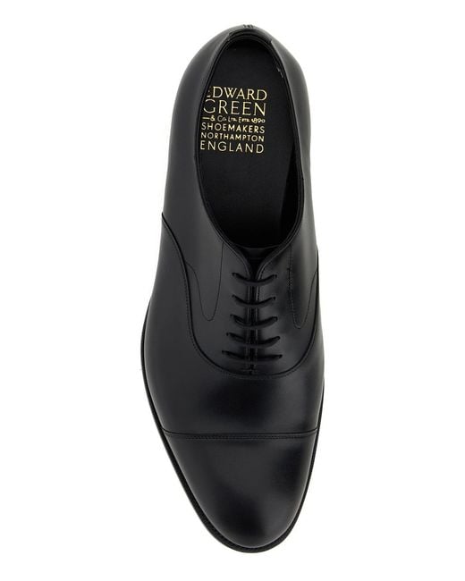 Edward Green Black Leather Chelsea Lace-up Shoes for men
