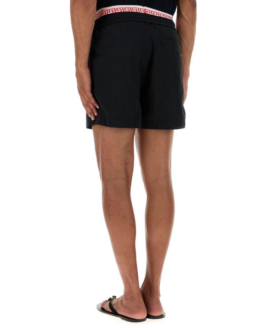 Versace Black Nylon Bermuda Shorts for men