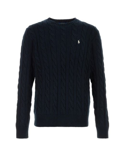 Polo Ralph Lauren Blue Ls Driver Cn-Long Sleeve-Pullover for men