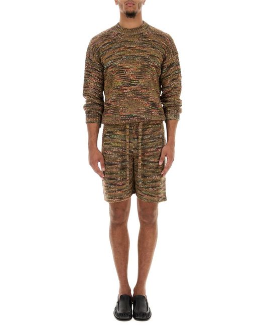 Alanui Brown Knitted Shorts for men