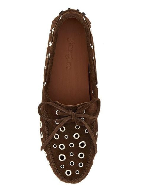 GIMAGUAS Brown Suede Car Loafers