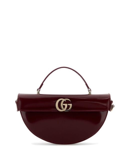 Gucci Purple Burgundy Leather Small Handbag