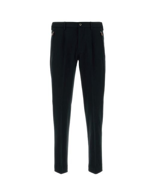 Pantalone in misto viscosa stretch nera di PT Torino in Black da Uomo