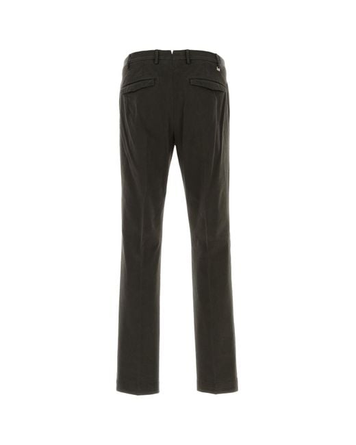 Pantalone in cotone stretch antracite di PT Torino in Black da Uomo