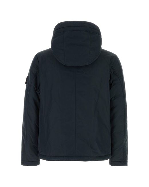Stone Island Black Midnight Blue Polyester Blend Padded Jacket for men