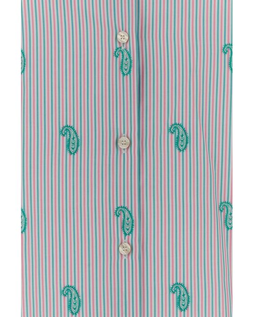 Etro Gray Regular Embroidered Shirt