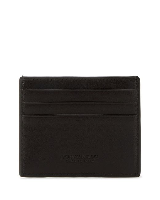 Portacarte Intrecciato in pelle testa di moro di Bottega Veneta in Black da Uomo