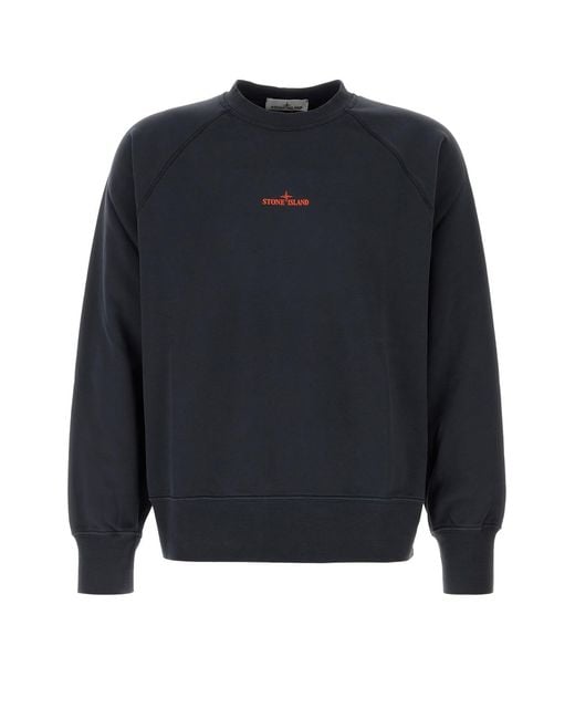 Stone Island Navy Blue Cotton Sweatshirt for men