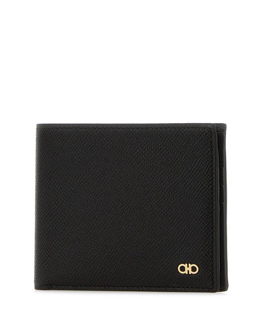 Ferragamo Black Salvatore Leather Wallet for men
