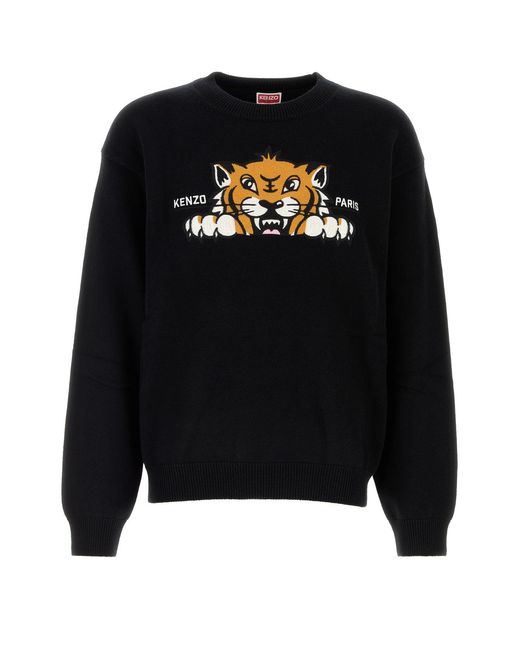 KENZO Black Wool Blend Sweater for men