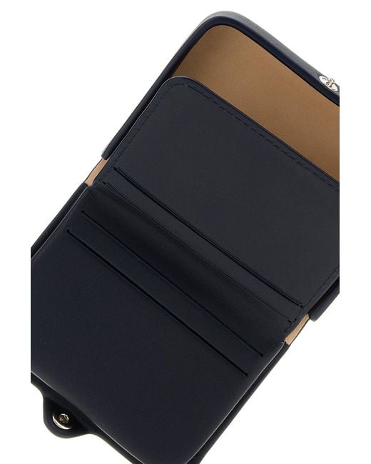 A.P.C. Black Navy Blue Leather Card Holder for men