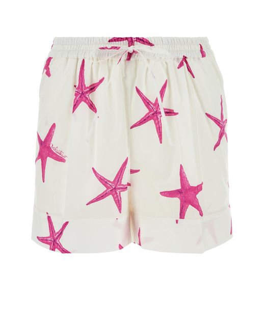 Valentino Garavani Pink Printed Poplin Escape Shorts