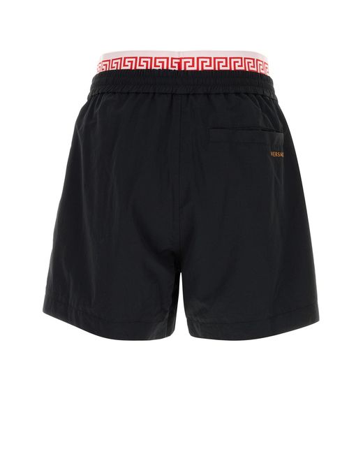 Versace Black Nylon Bermuda Shorts for men