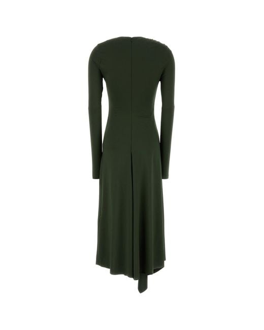 Victoria Beckham Olive Green Jersey Dress