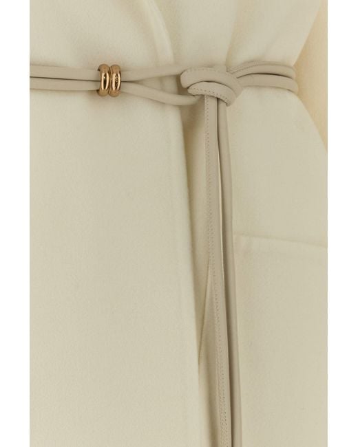 Agnona White Ivory Wool Blend Coat