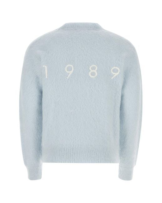 1989 STUDIO Pastel Light Blue Mohair Blend Cardigan for men