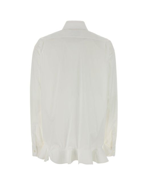 Moschino White Stretch Poplin Shirt