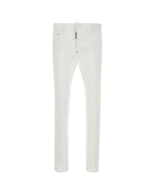DSquared² White Stretch Denim Cool Guy Jeans for men