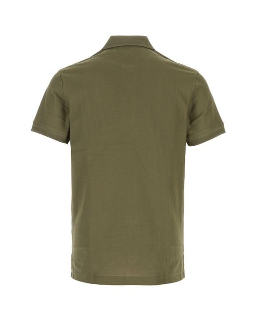 Burberry Army Green Piquet Polo Shirt for men
