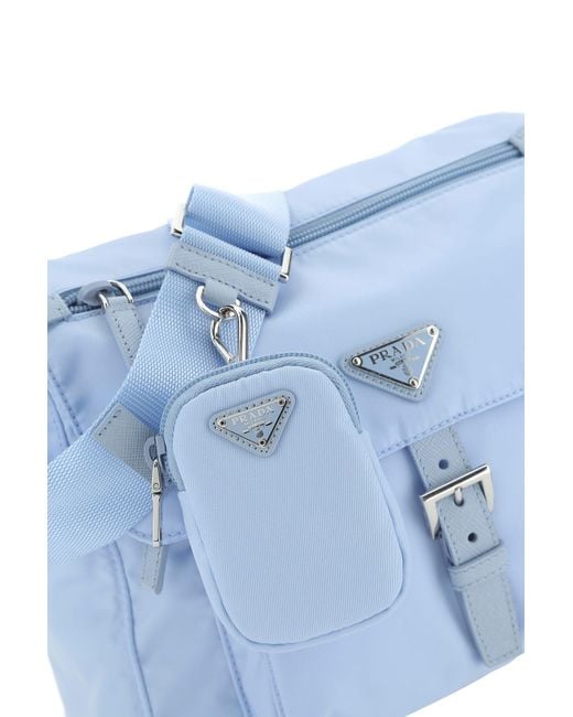 ★PRADA★Duet Re-Nylon Shoulder Bag★Light Blue Prada Light Blue Re-nylon Crossbody Bag | Lyst