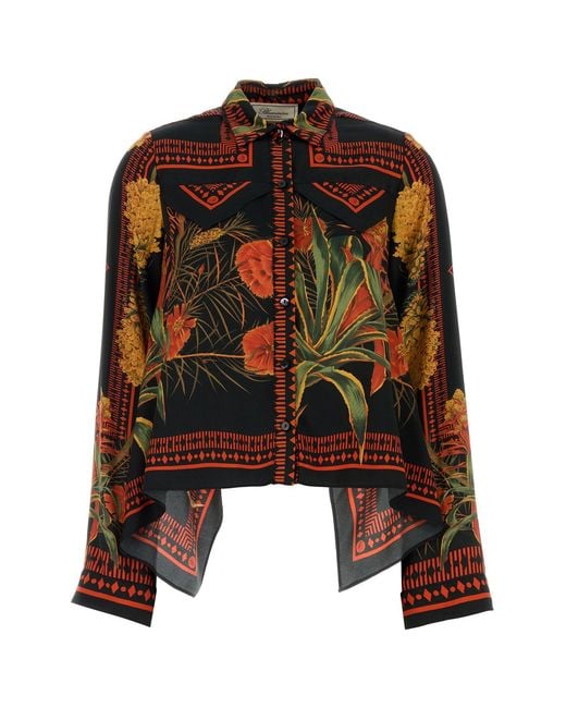 Blumarine Black Regular Printed Shirt