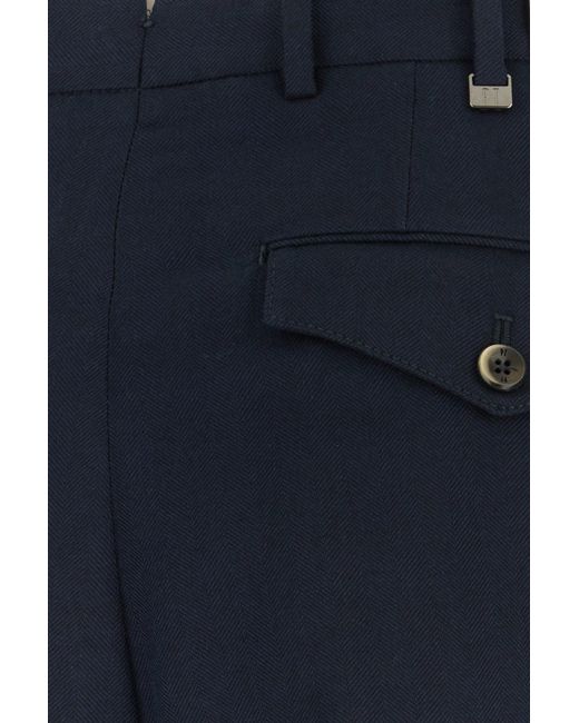 PT Torino Navy Blue Cotton Blend Pant for men