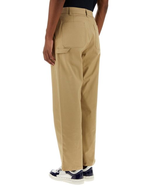 Pantalone in cotone stretch beige di Valentino Garavani in Natural da Uomo