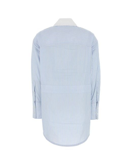Co. Blue Embroidered Poplin Oversize Shirt