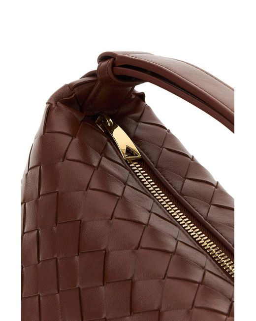 Borsa a mano Wallace mini in nappa mattone di Bottega Veneta in Brown