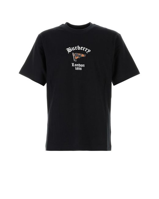 Burberry Black Crew Neck T-Shirts for men