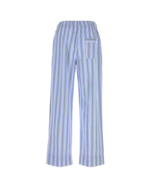 Tekla Blue Embroidered Poplin Pyjamas Pant for men