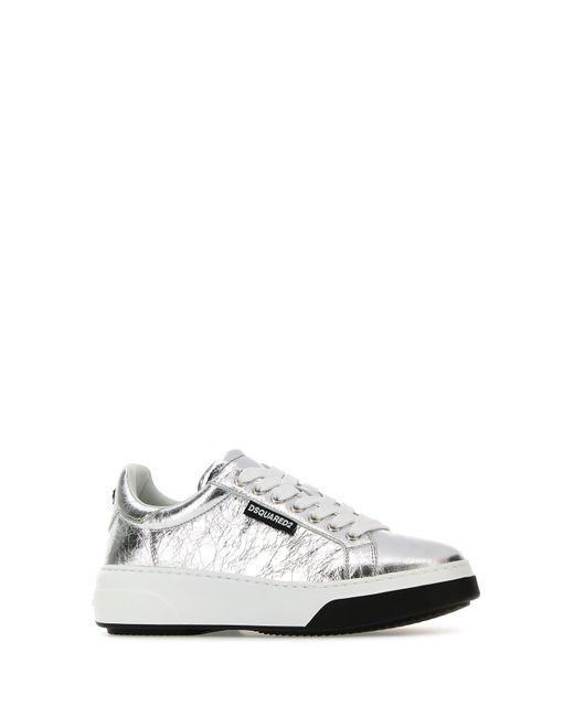 Sneakers Bumper in pelle argento di DSquared² in White