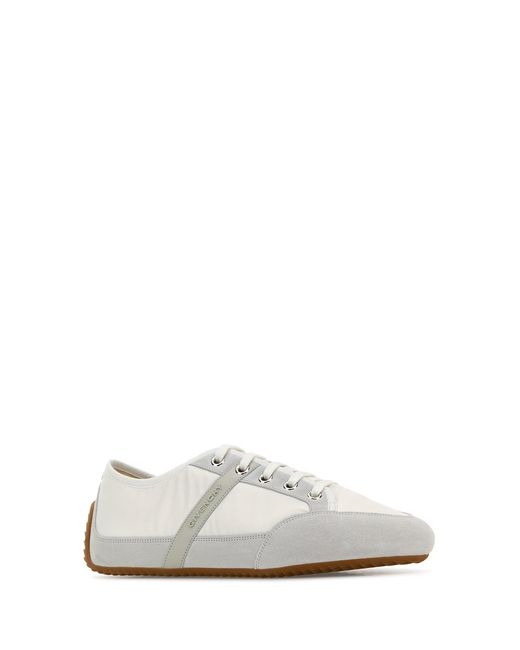 Givenchy White Two-Tone Suede And Nylon Slim Sneakers for men