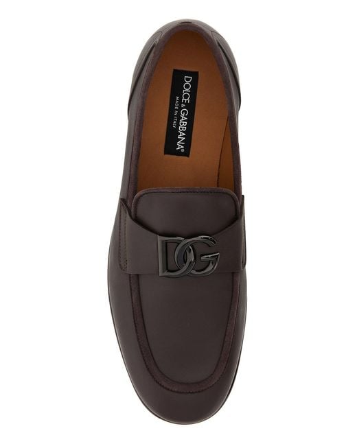 Dolce & Gabbana Black Solid Loafers for men