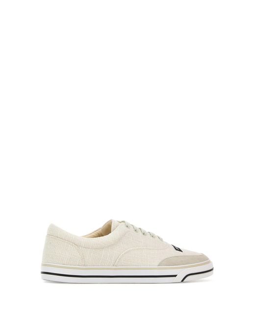 Dolce & Gabbana White Ivory Canvas Dg Sailing Sneakers
