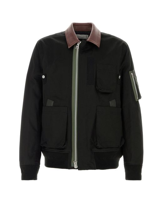 Sacai Black Canvas Jacket for men