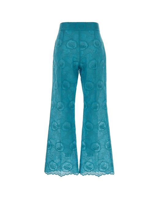 Valentino Garavani Light-blue Lace Pant
